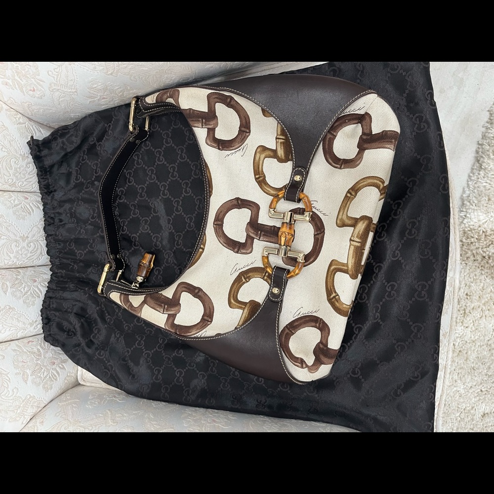 GUCCI HALF MOON LIMITED BAMBOO HOBO - Picture 9 of 11
